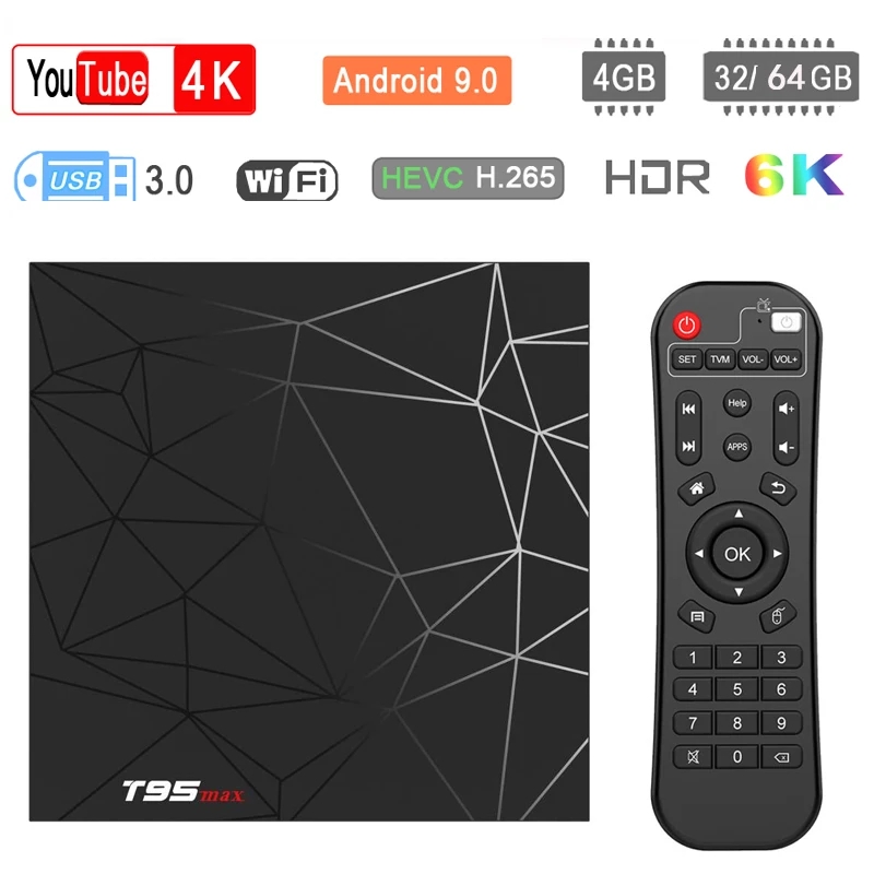 Box TV T95 max – 4 Giga RAM – 32 Giga Mémoire – Android 9.0